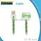 TOYABI Noodle flat type fabric USB charger cable for apple iphone 4 usb otg cable