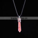 2016 Hot Semi-precious Yellow Jade Bullet Pendant Chain Necklace Women Jewelry SMJ0114 thumbnail-4