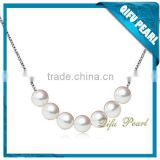 2015 Simple and Elegant 925 Sterling Silver Freshwater Pearl Lariat Necklace on Hotsale