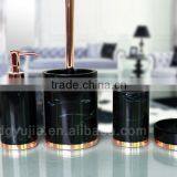 Upmarkt Shine Home & Hotel Black Marble Polyresin Bthroom Accessories Set thumbnail-1