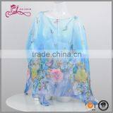 Women Pastoral Long Wrap Shawl Stole Soft Scarve Flower Floral Beach scarf