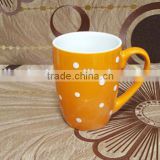 Beautiful orange glazed hand painting ceramic coffee cup custom