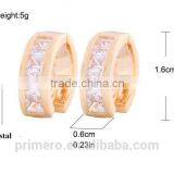 Arabic 18k Gold Platinum Plated Austrian Crystal Round Circle Hoop Earings Designs thumbnail-3