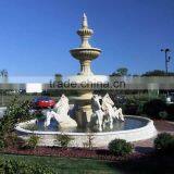 Hand Carved Stone Fountain With Horses thumbnail-1
