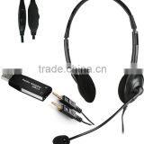 Lightweight USB Computer Headphone With Microphone for Skye and Multimedia USB-212S