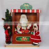 XM-CH1548 24 Inch Lighted Christmas Santa Toy Shop With Little Baby