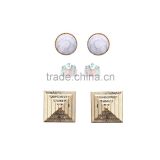 Fashion Jewelry Women's Marble AB Stones Dimante Crystal Pyramid Stud Earring Set In KC Gold Plating
