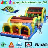 China Factory Sale Triple Lanes Adult Inflatable Obstacle Course