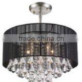 MX5140-BLACK 2015 New Ceiling Lamp Fabric Shade With Crystal