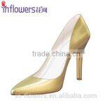 Golden Color Patent Leather Wholesale High Heel Shoes for Eleglant Ladies thumbnail-3