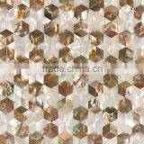 Brown Lip Shell Mix With Chinese Freshwater Shell Tile in Honeycombed Pattern