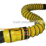 Yellow PVC fabric flexible air duct with bag