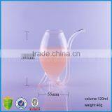 120ml Drinking Glass Wine Cup With Straw thumbnail-1