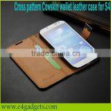 Genuine Leather Cross Pattern Cover Case for Samsung Galaxy s4 Active I9295 thumbnail-1