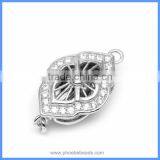 Fine Jewelry Accessories Zircon Pave Sterling Silver Box Clasps Hooks Connectors Findings For Pearl Jewellery SC-BC224 thumbnail-1