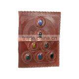 7 Stone Journals With Embossed By Craftsmen Lace Edging Leather Journal Photo Album thumbnail-1