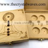 Wholesale Buddha Meditation wooden box with 7 holes : chakra Box