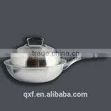 28CM Cooking Wok Hot Sell Three-ply Stainless Steel Chinese Wok thumbnail-1