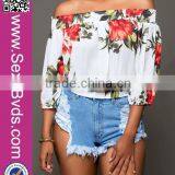 Latex Embroidery Women Suit Ladies Off-shoulder Leisure T-shirt Summer Suit Styles for Women 2016 thumbnail-2