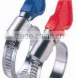Hose clamp with thumb plate