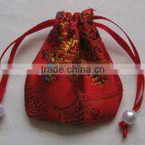Small Drawstring Jewel Pouch Bag With Beads