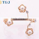 >>>2016 Women Fashion Korean Style Pearl Open Flower Rings Gold Plated Rhinestone Diamond Engagement Ring for Lady YIWU T&J/ thumbnail-6