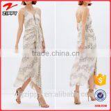 New Waterfall Chiffon Fabrication V-Neckline Cocktail Dress Design thumbnail-1