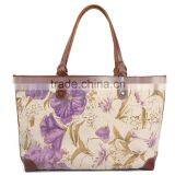 Oil Flower Printing Women Tote Bag Handbag for Wholesale Fashion Designer Bags With Flower thumbnail-3