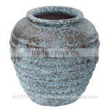 8 rings large glazed ceramic garden pots, ceramic blue glazed flower pots