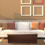 Faux Leather Folding Ottoman Storage Shoe Bench Armless, Chocolate 43.3"x15"x15" thumbnail-4