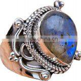 Wholesale Multi Gemstone Silver Jewelry Ring With Citrine Amethyst Rainbow Moon Stone Rings thumbnail-1
