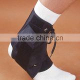 black neoprene ankle brace with stays