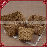 New Set of 3 Stackable Design Paper Rope Hand Woven Gift Decorative Small Baskets thumbnail-3