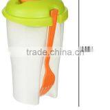 Portable Salad Container For Lunch To Go Includes Plastic Salad Shaker,Plastic Dressing Containers and Forks Compact thumbnail-3