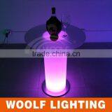 Led Glowing Pillar Glass Bar Cocktail Tables