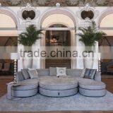 Italy Style Living Room Sectional Sofa Set/ Post-Modern Design Fabric Chesterfield Couch Daybed/ Luxury Stylish U-shape Sofa Set thumbnail-2