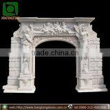 Big White Marble Door Frame With Angel Design thumbnail-1