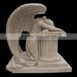 Western Style Marble Weeping Angel Memorial Headstone thumbnail-2