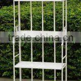 4 Tier Metal Shelf Plant Stand Antique White Outdoor and Indoor Patio Furniture thumbnail-1