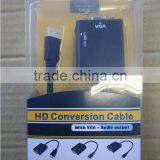 High Quality Hot Sale HD MI To VGA Converter With Audio Convex Head VGA Audio Converter Adapter Cable thumbnail-6