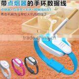 For IOS Android Bracelet USB Data Cable With Cigarette Lighter Function thumbnail-1