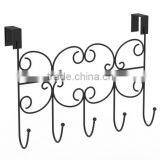 Home Office Decorative Metal Hanger Holder Over the Door 5 Hanger Rack thumbnail-2