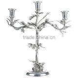 Silver Plated Leaf Design Wedding Candelabra thumbnail-1