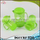 NBRSC Set of 4 Plastic Cold Spiral Water Kettle PS Bottle Double Layer Cups thumbnail-2