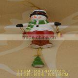 Promotional Gifts Snowman Shape Ceramic Hanging Figurine for Christmas Decoration thumbnail-1