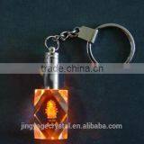 3D Laser Crystal Keychain With Led Light for Wedding Gift