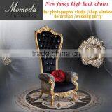 YM01Throne Chair - Queen Chair Upholstered in Luxurious Tufted Purple Velvet thumbnail-1