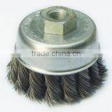 Durable Twisted Knot Steel Wire Cup Brush thumbnail-1
