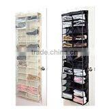 26 Pocket Hanging Over the Door Shoe Organizer With 3 Hooks thumbnail-1