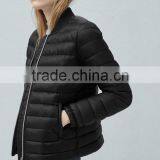 Outdoor Keep Warm Women Black Quited Feather Down Winter Coat thumbnail-2